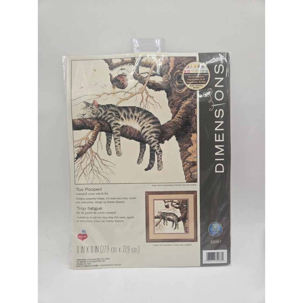 Dimensions Too Pooped Counted Cross Stitch Kit Charles Wysocki Cat 35087